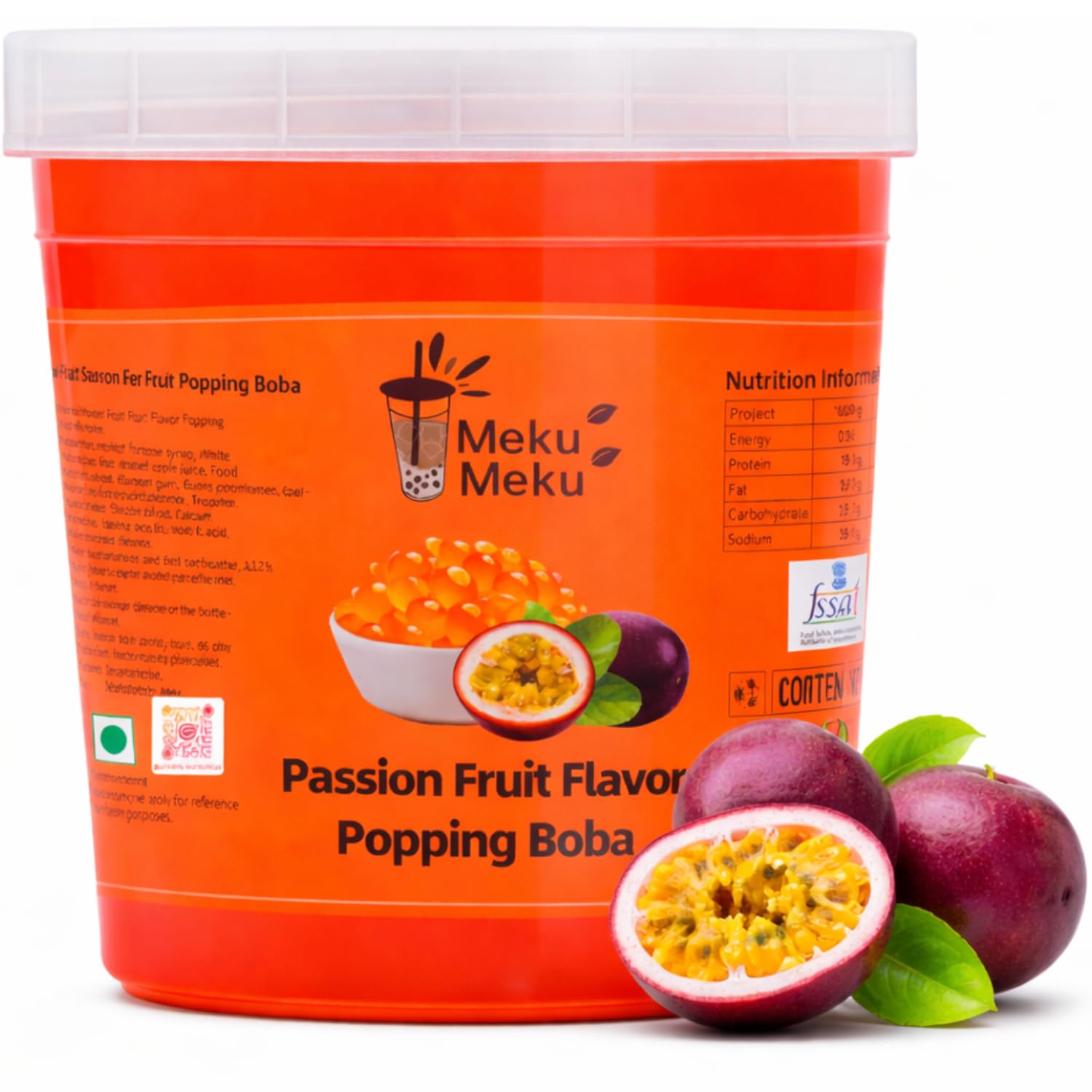 MEKU MEKU - Passion Fruit Flavour Popping Boba Pearls (1.25kg) By COUGAR | Juice Filled Bursting Boba Balls | Bubble Tea & Dessert Toppings | Tropical Fruity Pearls | Perfect for Drinks, Ice Cream & Shakes - (IMPORTED)-image-35