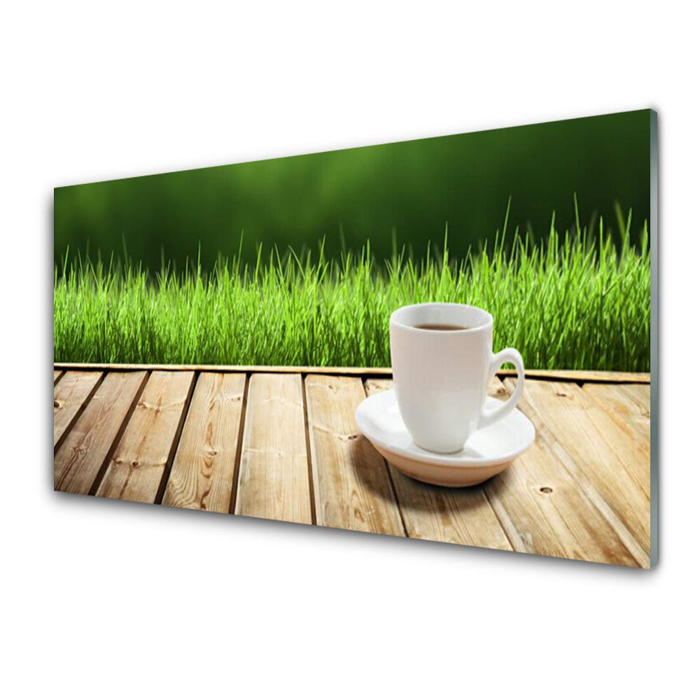 Tableau en verre trempé 100x50 cm Herbe Coupe Nature pour décoration murale