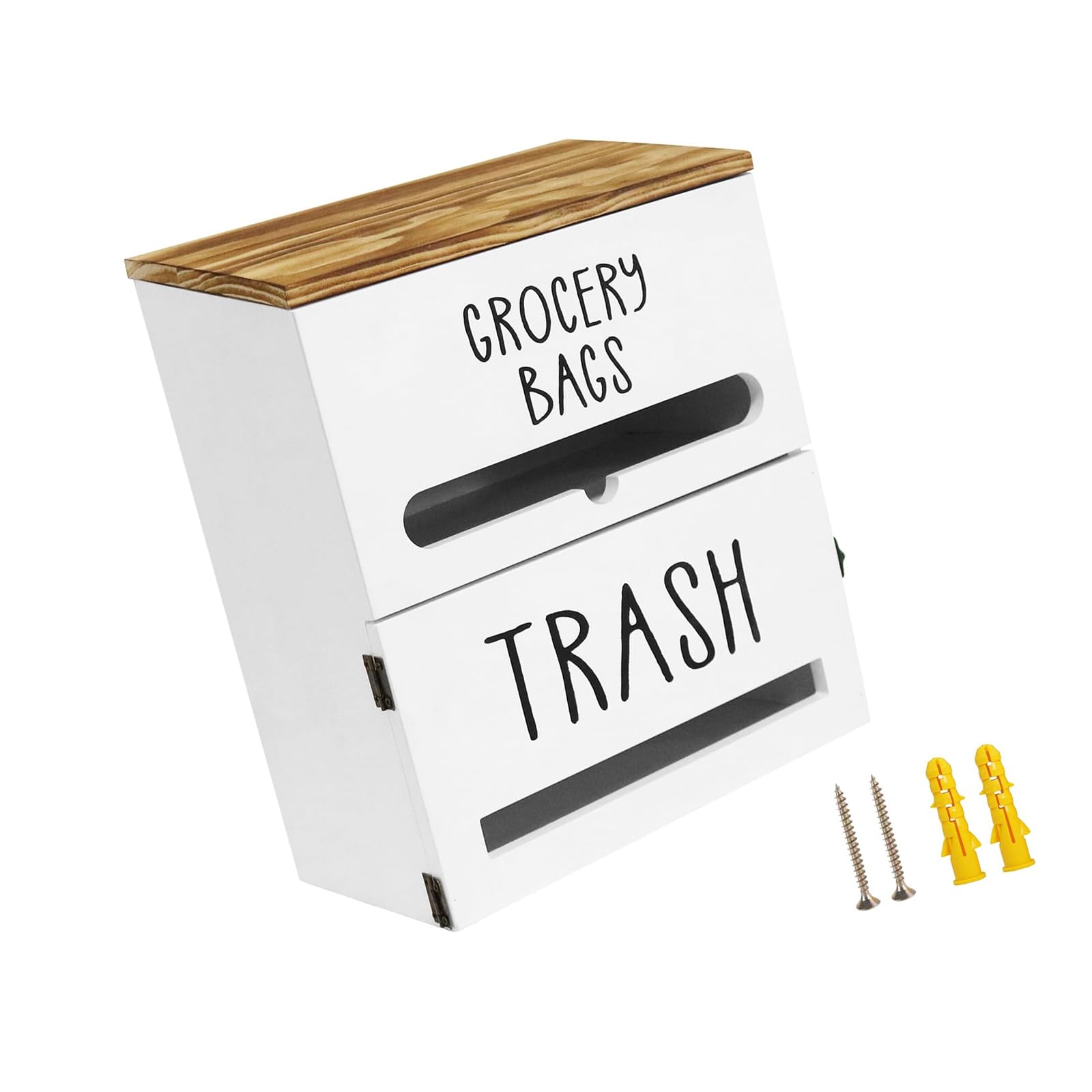 Msioytog Practical Wall Mounted Trash Bag Organizers Crafted From Sturdy Wood Materials Multipurpose Bag Planner