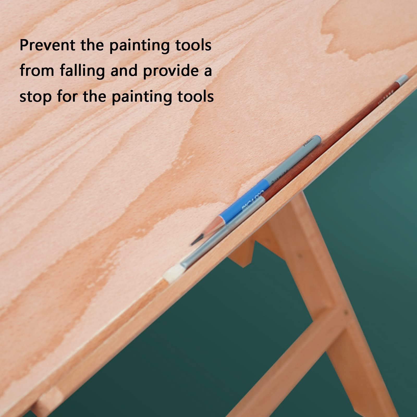Tavolo da disegno, tavolo extra large per lavori artistici con piano inclinabile, altezza regolabile, protezione dei bordi, scrivania da studio per opere d'arte