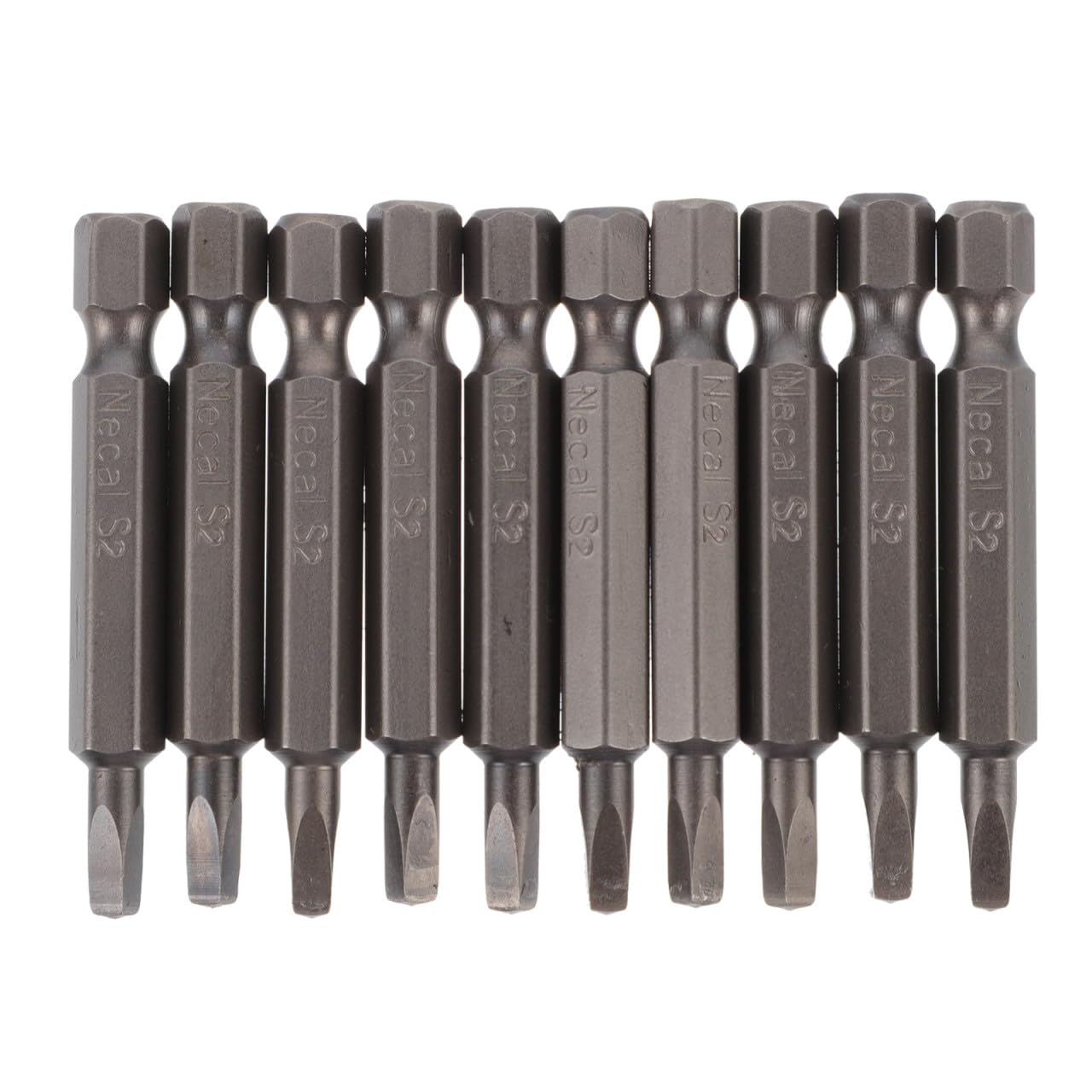 Brocas magnéticas cuadradas de acero gris SHINEOFI con cuatro cabezas tipo viento juego de 10 piezas