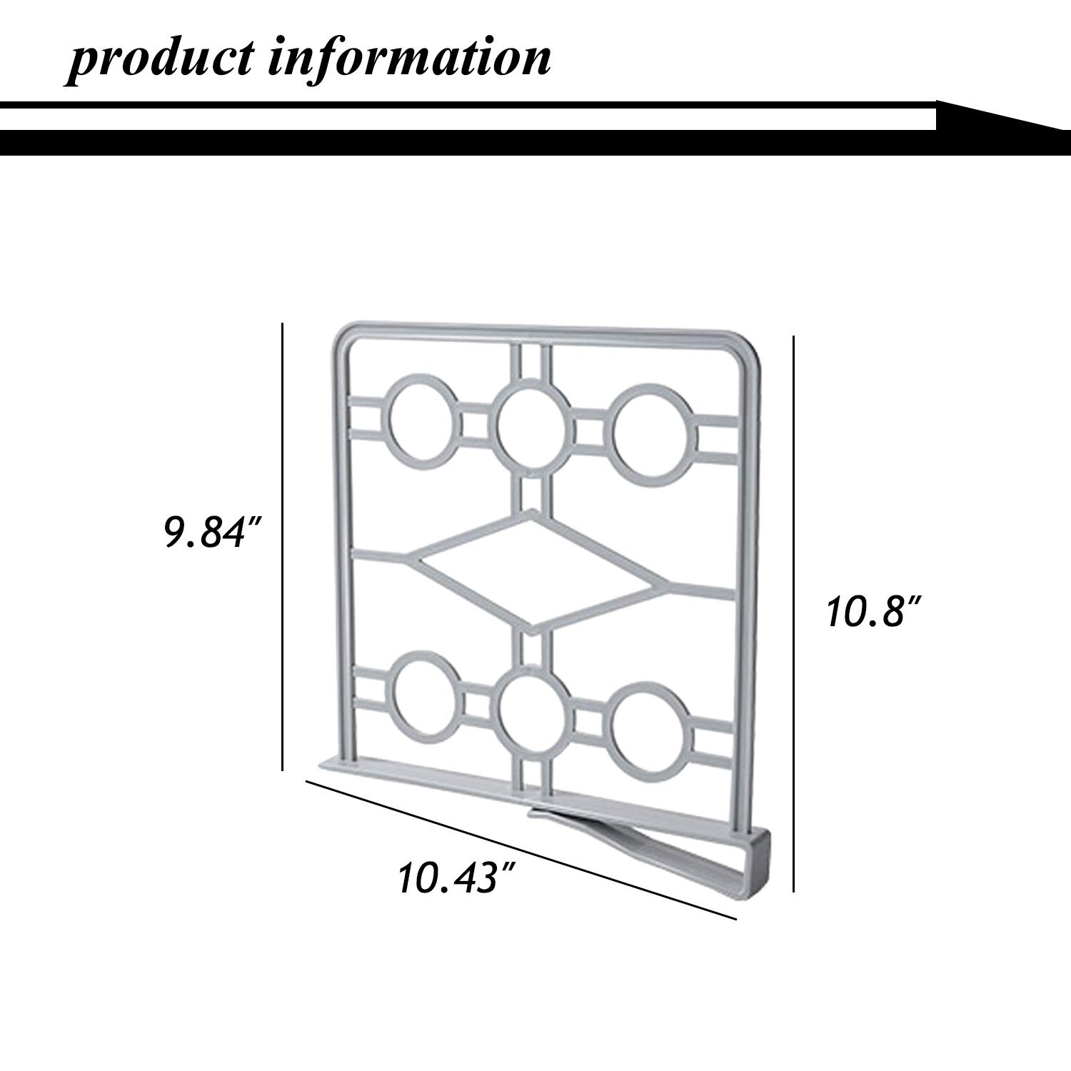 MINIDUO Multifunction Shelf Divider Separator for Storage and Organization in Bedroom Bathroom Kitchen and Office Shelves-2Pcs(Grey)