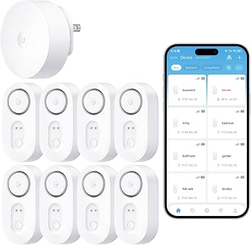 GoveeLife WiFi Water Leak Detector for Home Bundle with sub-Device with 105dB Adjustable Alarm,Water Sensor with 1804ft Long Monitoring Rang