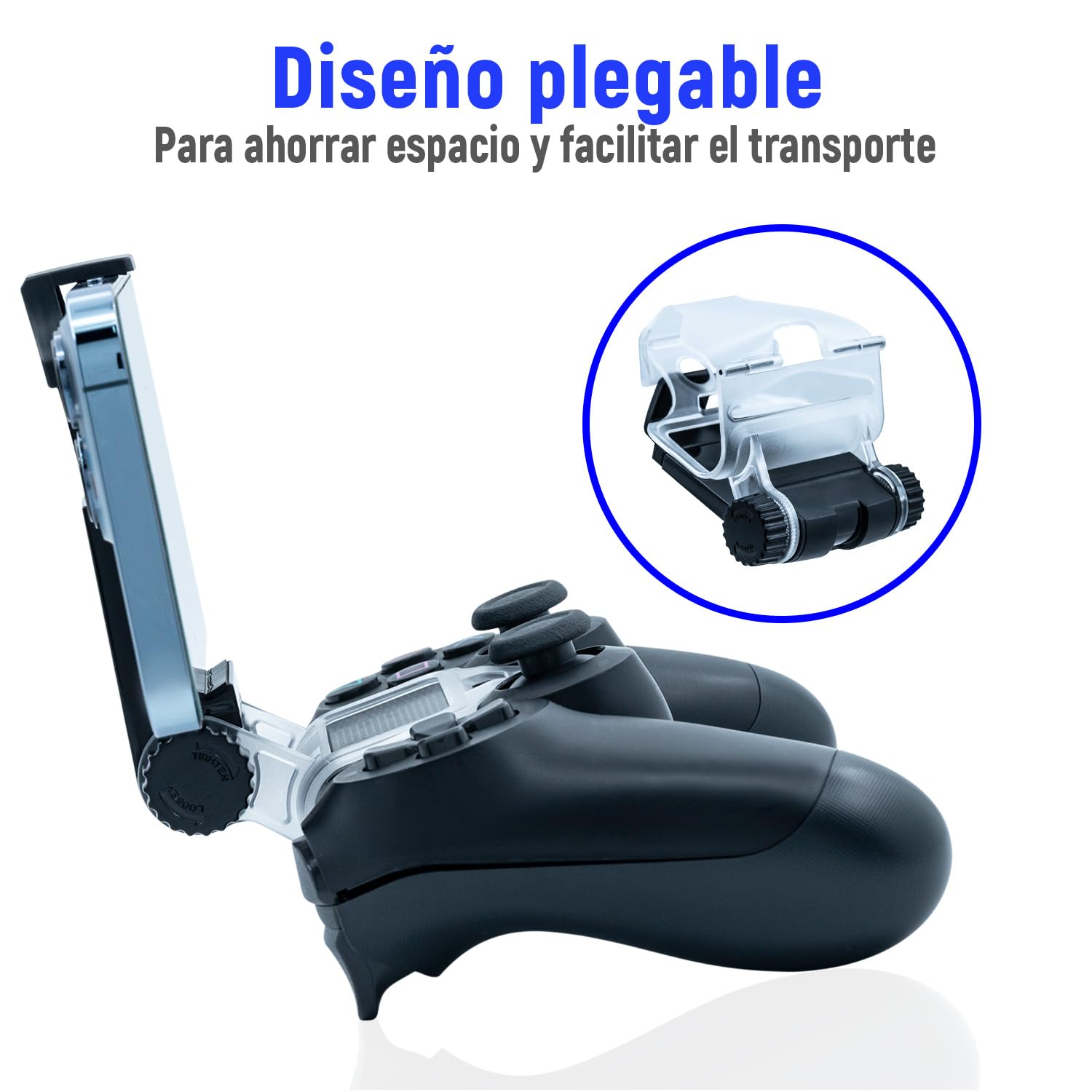 Mcbazel Smart Phone Clip Holder Mount Stand para PS4 / PS4 Slim / PS4 Pro Controller Negro