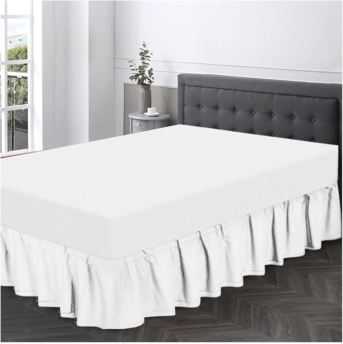 Non Iron Percale Valance Sheet Single Bed Easy Care Polycotton Bed