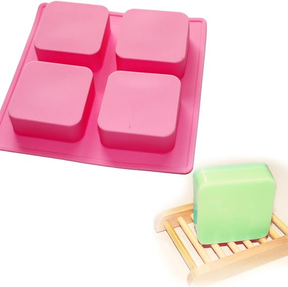 X-Haibei Basic Plain Square Lotion Bar Soap Mold Making 4oz/Cell Big Size