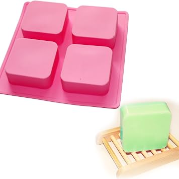 X-Haibei Basic Plain Square Lotion Bar Soap Mold Making 4oz/Cell Big Size