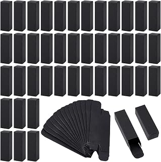 BENECREAT 60Pcs Black Kraft Paper Lipstick Boxes, 0.9x0.9x3.1 inch Perfume Essence Oil Packaging Cases for Lip Gloss, Small Fragrance Essential Oil, Small Gifts