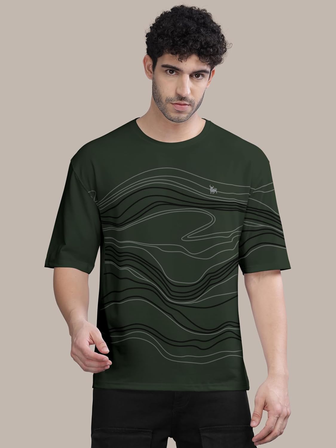 BULLMER Trendy Front and Back Printed Oversized Round Neck T-Shirt for Men - Pack of 2 - Image 3