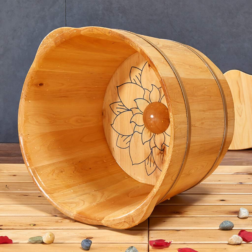 Lavabo de baño de pies de madera de cedro con nodos de masaje for pedicura