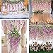 DearHouse 12 Pack 1 Piece 3.6 Feet Artificial Flowers Silk Wisteria Vine Ratta Hanging Flower for Wedding Garden Floral DIY Living Room Office Decor (Purple)
