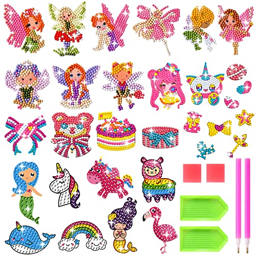 RUIJIE® Diamond Painting Enfant, 31 Pièces DIY Peinture Diamant Enfant 5D Autocollants de Diamant Kits Broderie Diamant pour Enfant et Adultes Débutants Cover