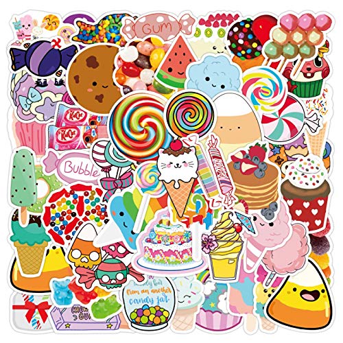50Pcs Cute Candy Cake Stickers Colorful Food Cartoon Decals DIY Vinyl waterproof sticker Scrapbook Stationery Sticker Toys Cover
