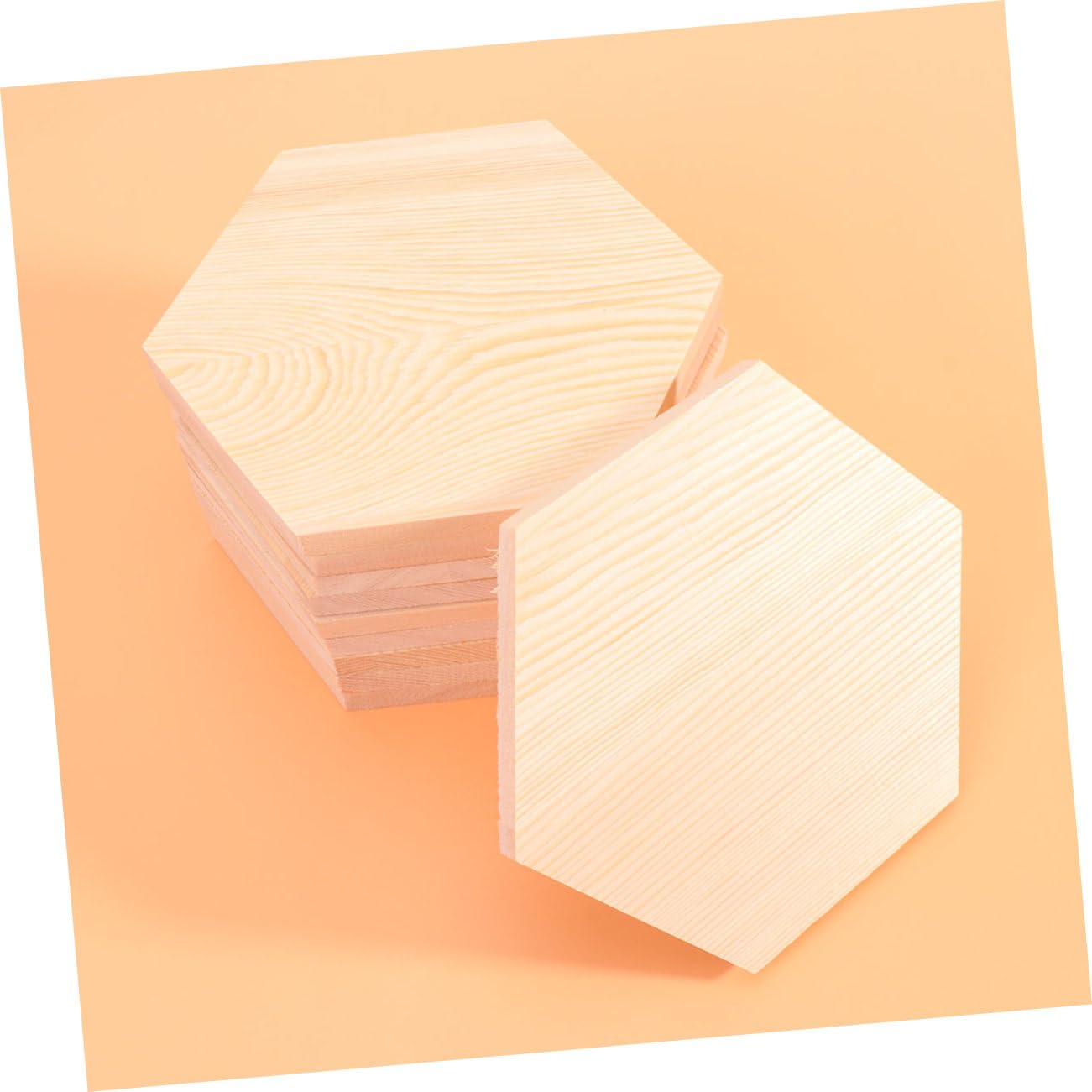 SHINEOFI 10 Piezas Bloques de Madera Poligonales para Manualidades, Tablas de Pino Fácil Pintar Decorar, Formas Obsequios DIY
