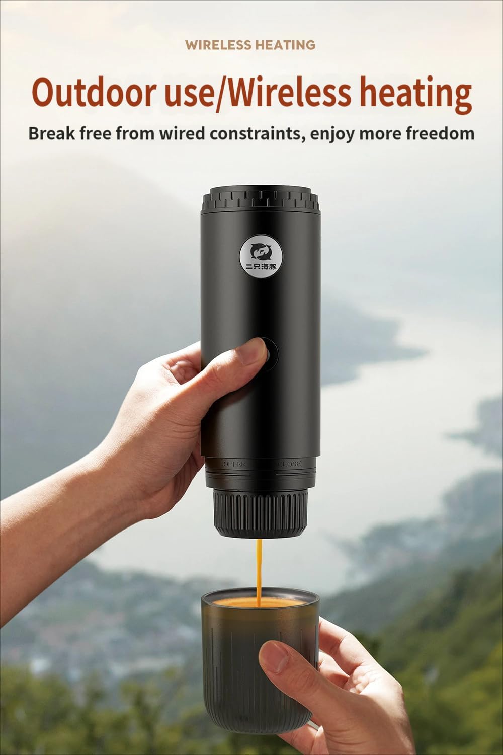 Portable Espresso Machine, Wireless Coffee Maker with 19 Bar Pressure, 7800mAh Rechargeable Battery, Compatible with Nespresso Capsules and Ground Coffee (Black)