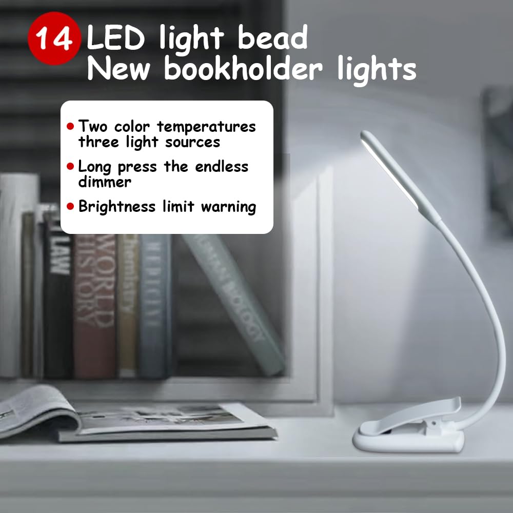 Jemora Luz de partitura Musical Lámpara de Escritorio LED con Abrazadera Luz de Atril Profesional Temperatura de Doble Color 3 Fuentes de luz Protección para los Ojos Batería Recargable USB de Gran