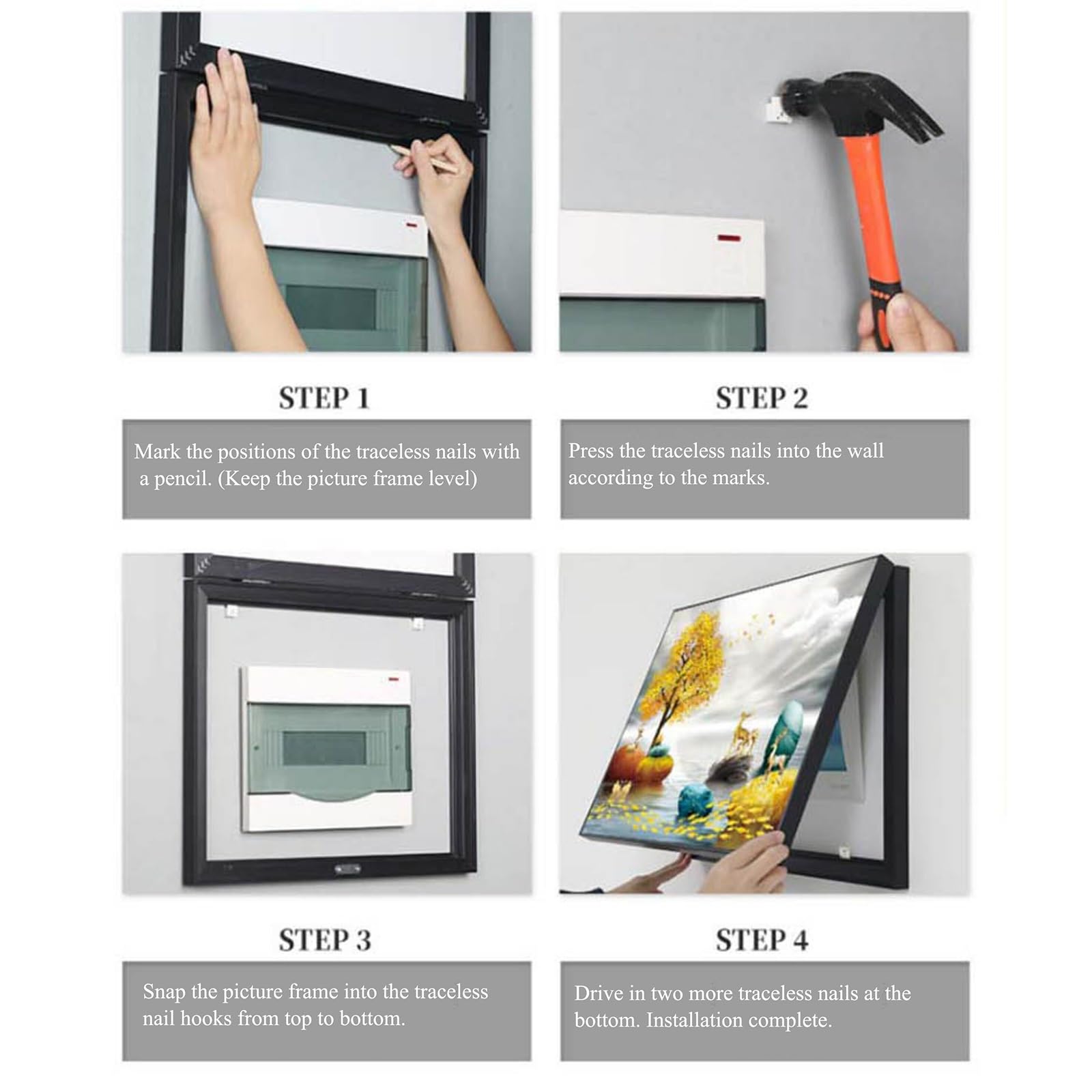 Cubierta Decorativa Moderna Para Panel Eléctrico, Panel De Disyuntores Ocultos De ABS, Tapa Para Caja De Contador Eléctrico Para Pared De Sala De Estar U Oficina En Casa(Black3,40x30cm/15.7x11.8in)