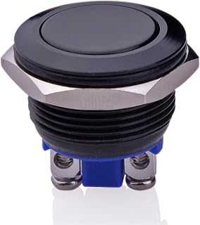 Ulincos® Momentary Push Button Switch U19A1 1NO SPST Black Metal Shell Suitable for 19mm 3/4