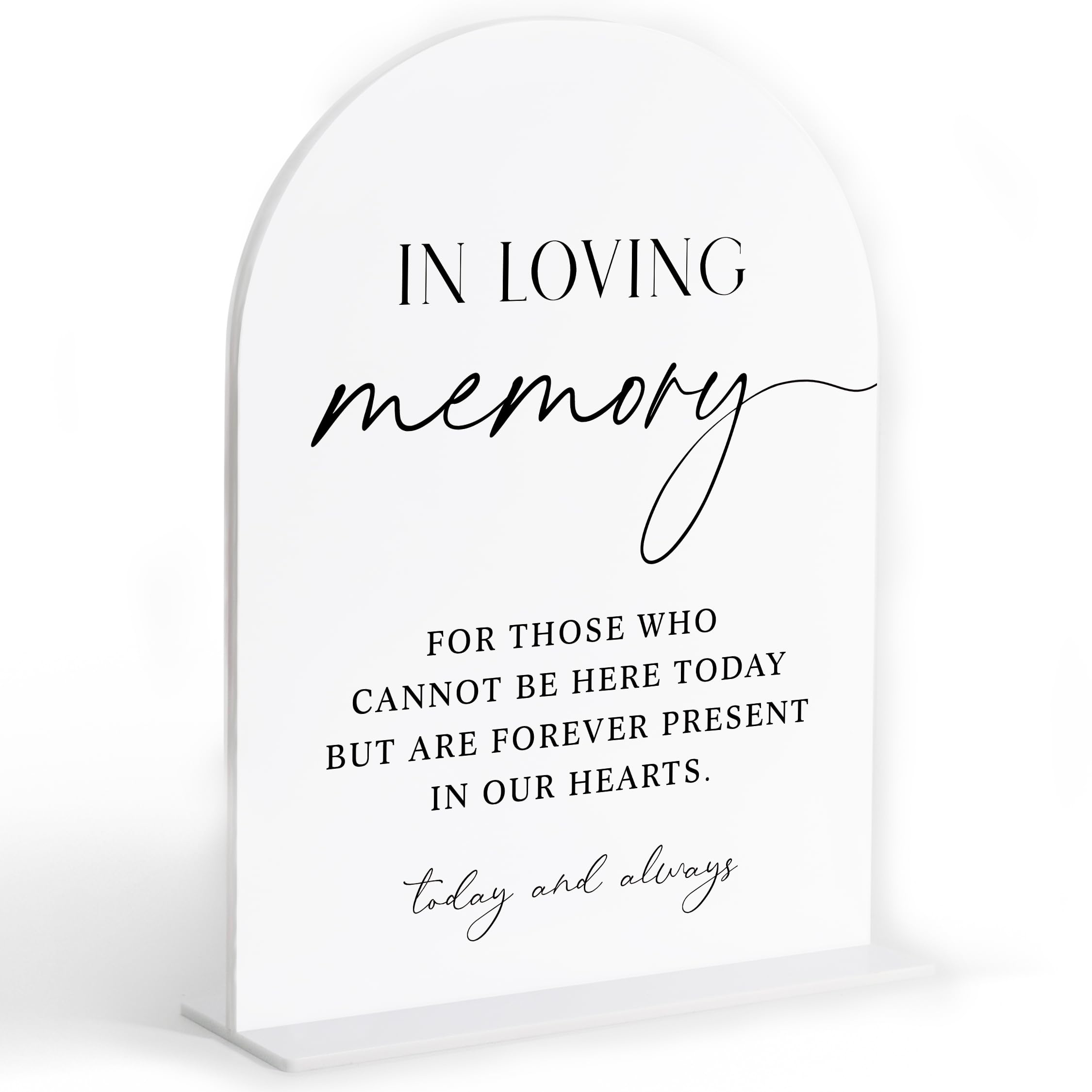 In Loving Memory Sign, White Arch Acrylic Sign, Memory Table Sign for Wedding, Wedding Reception and Event Party Decorations, Bridal Shower Decor, Centerpiece Table Decorations Party-6 โ image 1