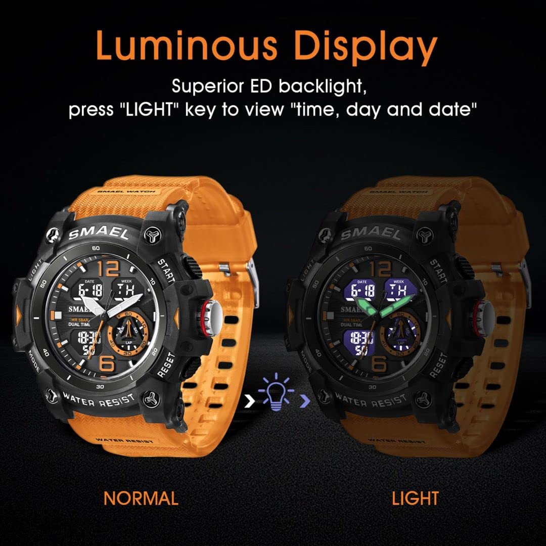 aswan watch Reloj Hombre,Reloj Digital Hombre con Cronómetro,Despertador y luz，Calendario,Reloj Hombre Deportivo con Correa de Silicona