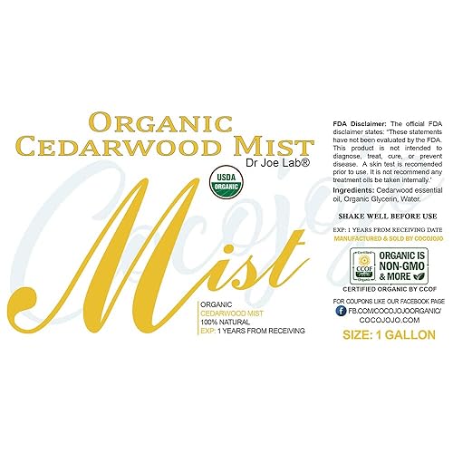 Miniatura 8 de Bruma orgánica de madera de cedro para el cuidado de la piel - Spray facial - Hidrata la piel sensible y seca - Calmante y relajante - Aceite