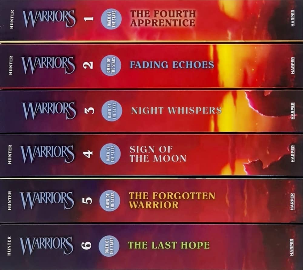 Warrior Cats Series 4 Omen Of The Stars Books 1 - 6 Collection Set by Erin Hunter (The Fourth Apprentice, Fading Echoes, Night Whispers, Sign of the Moon, The Forgotten Warrior & The Last Hope)
