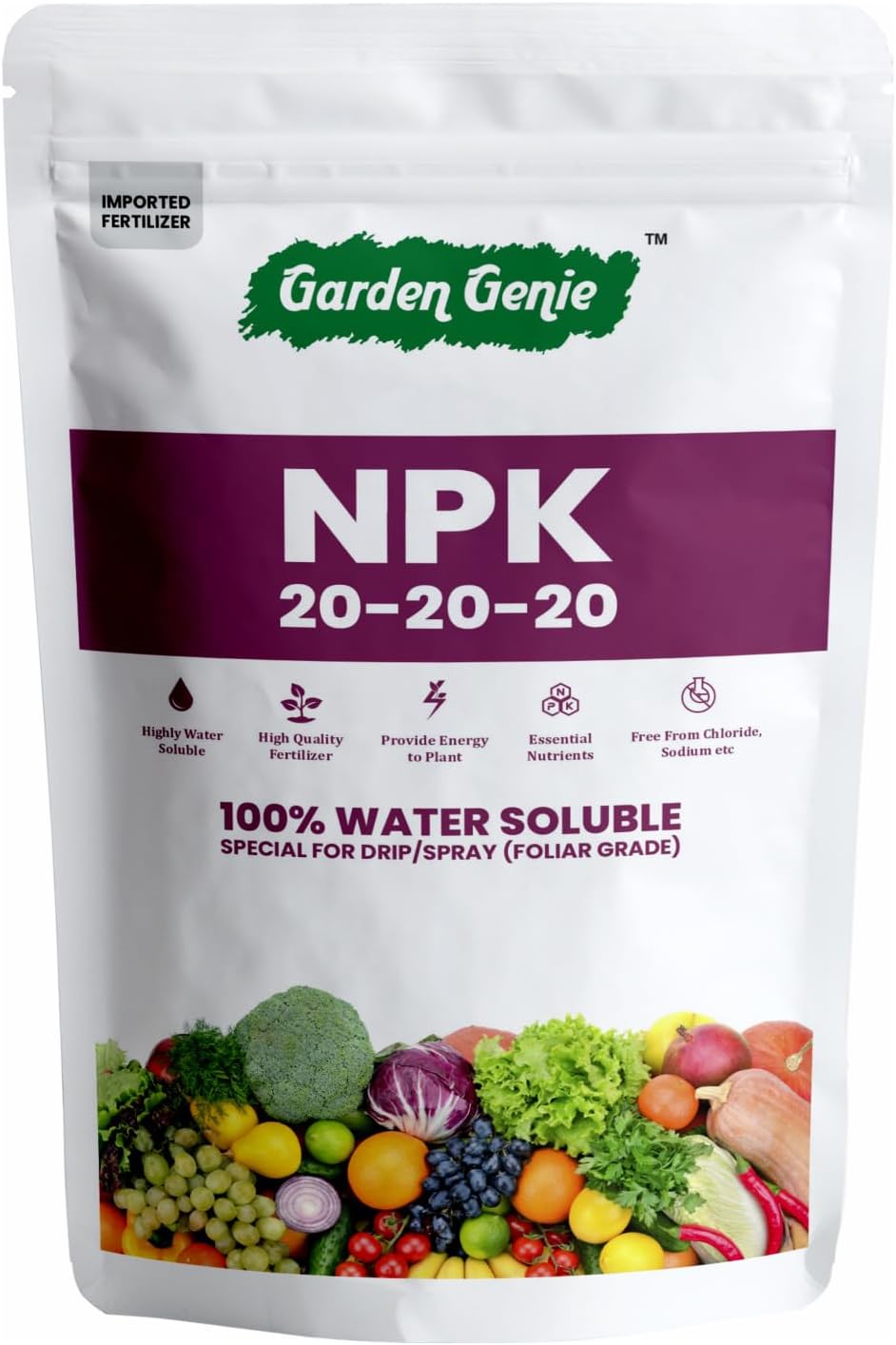 Garden Genie Npk 20 20 20 Fertilizer For Plants 400g | Complete Plant Food For Growth Boost, Fruiting & Flowering | Ideal For Home, Indoor, Outdoor Gardening