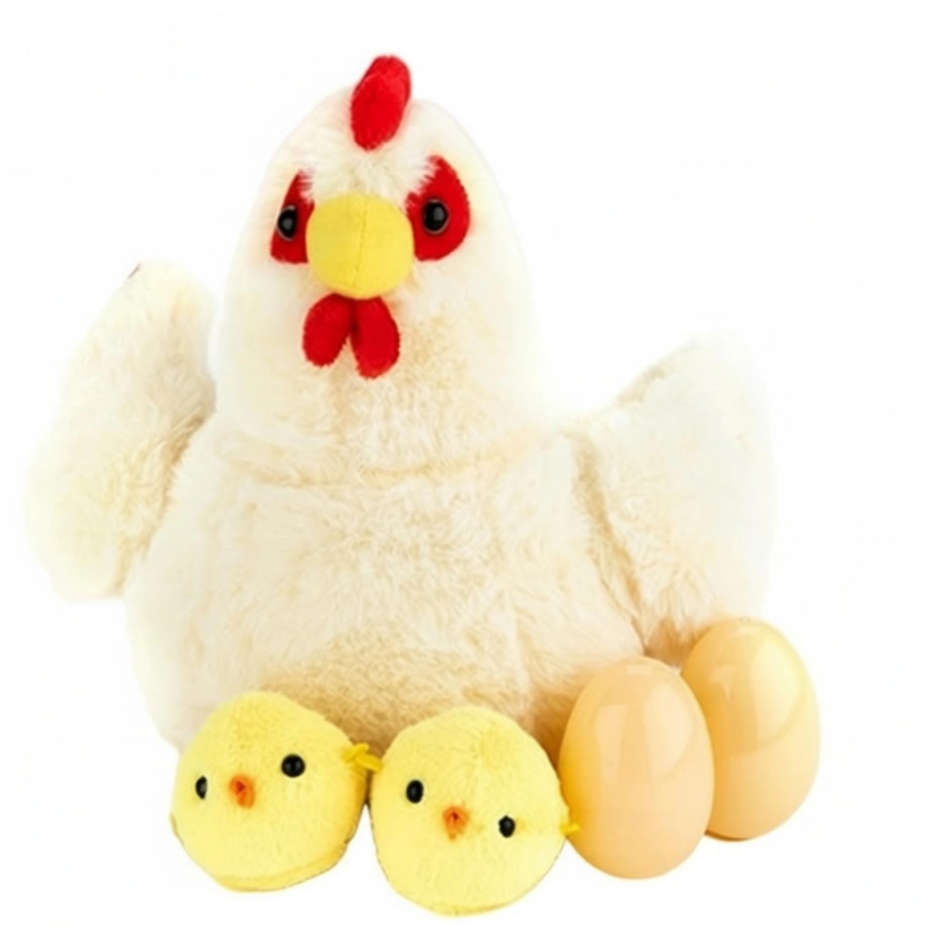 Peluche de Poulet en Peluche, Jouet en de Poulet en, Jouet Ventre à Fermeture éclair avec œufs ou Poussins pour garçons et Filles, Anniversaire, Noël, Pâques