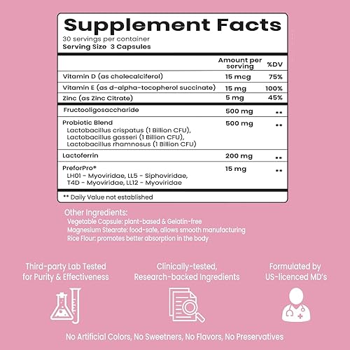 Miniatura 4 de Soaking Wet - Probiótico para la salud vaginal total y el aumento de la humedad - 90 cápsulas (suministro de 1 mes)
