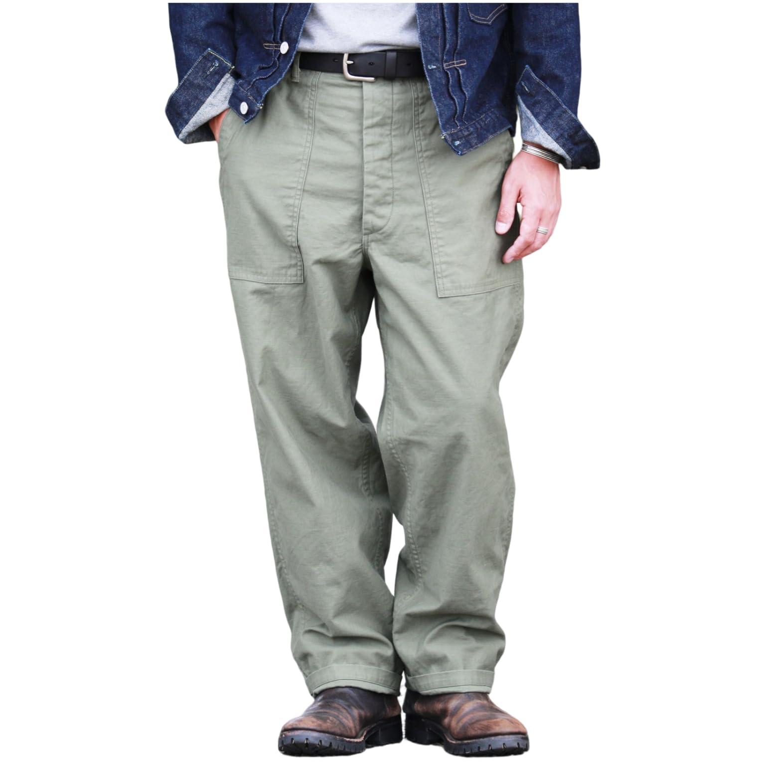 週末値下げ　新品　TCBジーンズ　オリーブ　ベイカーパンツ　ファティーグパンツ TCB jeans TCBジーンズ TCB 50's BAKER PT ベイカーパンツ