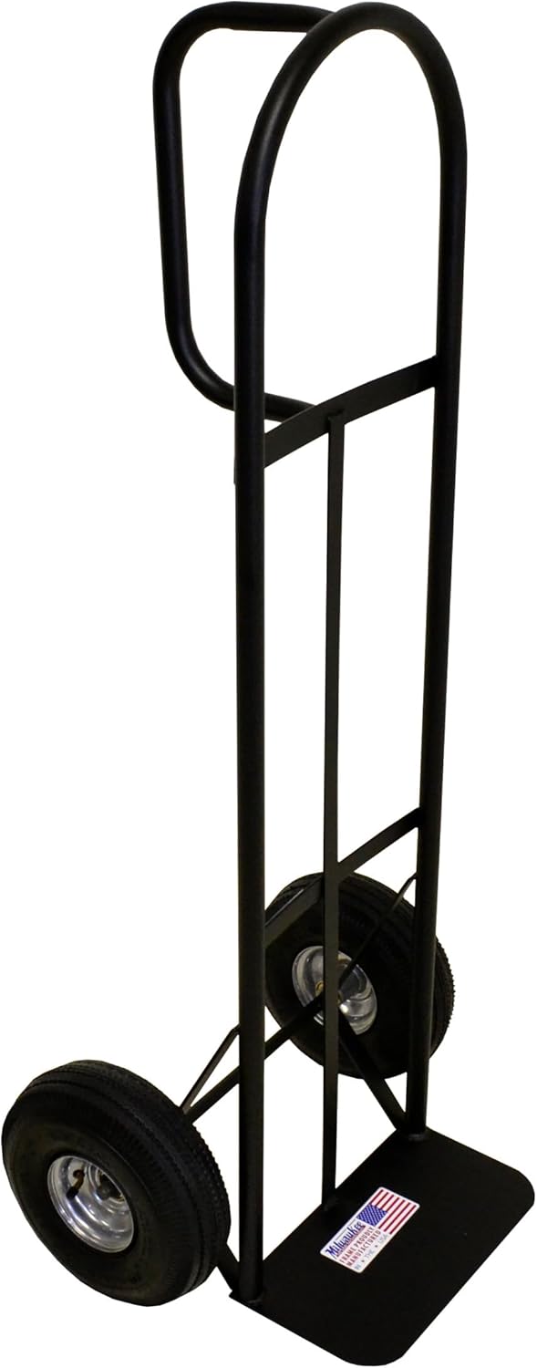 Milwaukee Hand Truck 30029 D-Handle Heavy-Duty Dolly with 18-Inch Toe Plate & Pneumatic Tires – Appliance, Warehouse, Delivery, Moving Hand Truck