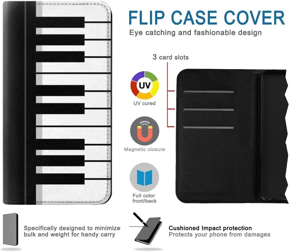 RW3078 Black and White Piano Keyboard PU Leather Flip Case Cover for Samsung Galaxy A70