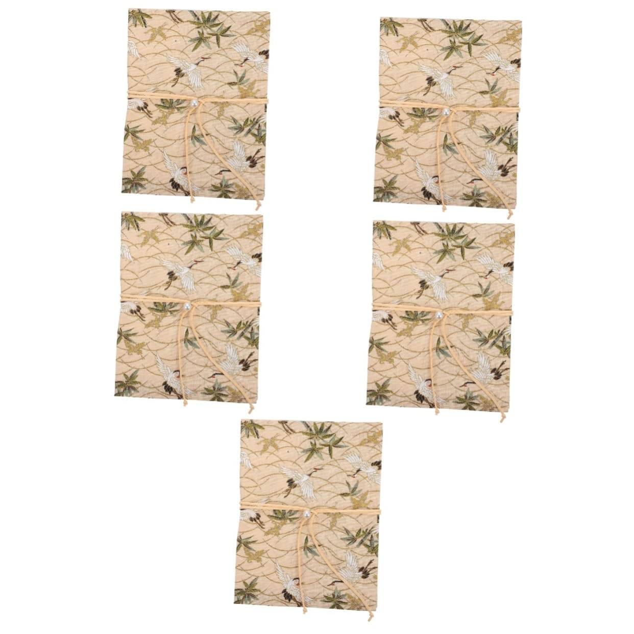 Operitacx 5 Piezas Funda de tela de grúa con estampado floral bookcase mueble para libros delicado de libros manga de libro para la escuela paño Beige