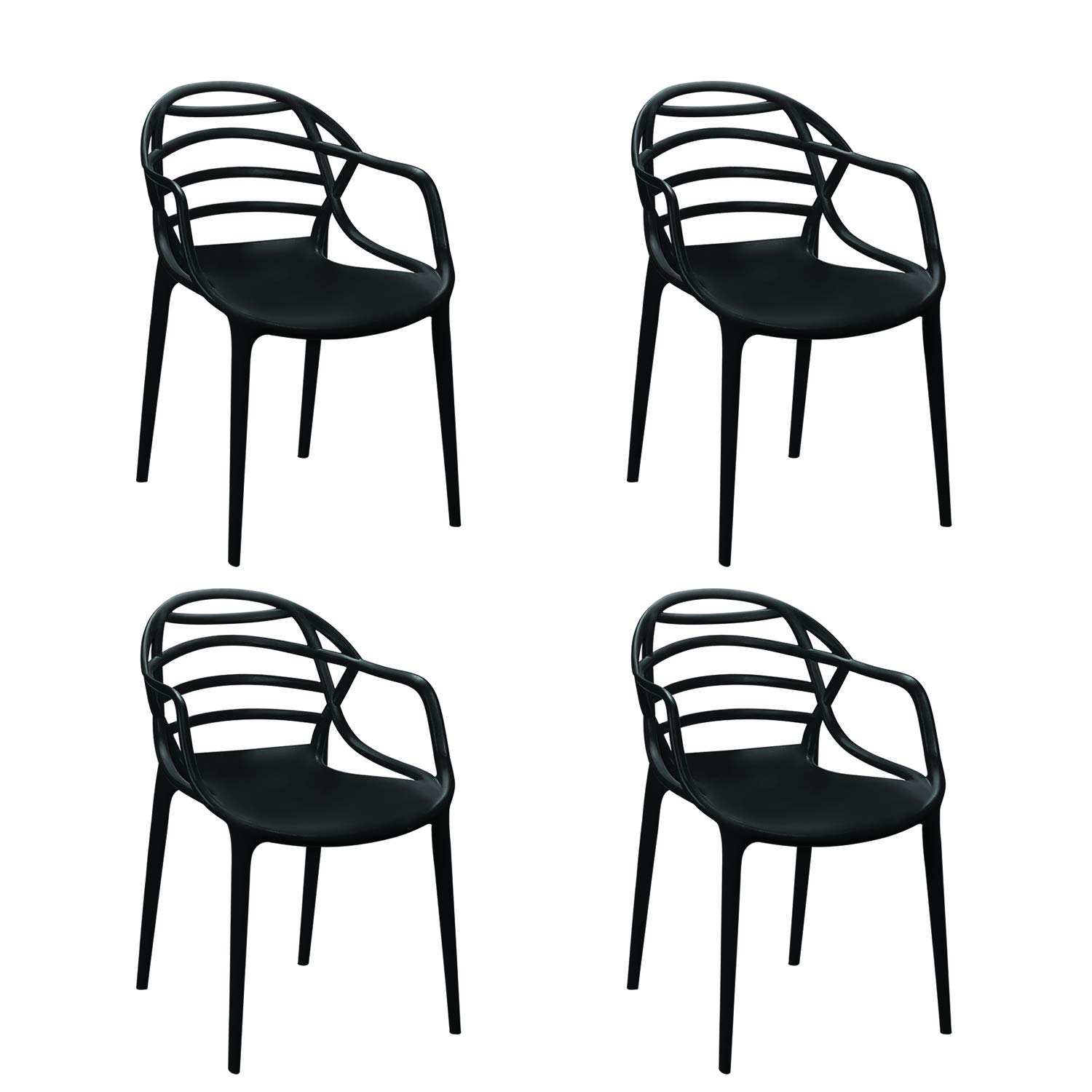 Cello Atria Plastic Chair Set (Black) Set of 4 Amazon.in Home & Kitchen