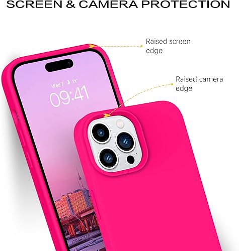 Miniatura 3 de BENTOBEN Funda para iPhone 14 Pro Max, funda de silicona suave, goma de gel, forro de microfibra, parte trasera dura, a prueba de golpes, funda