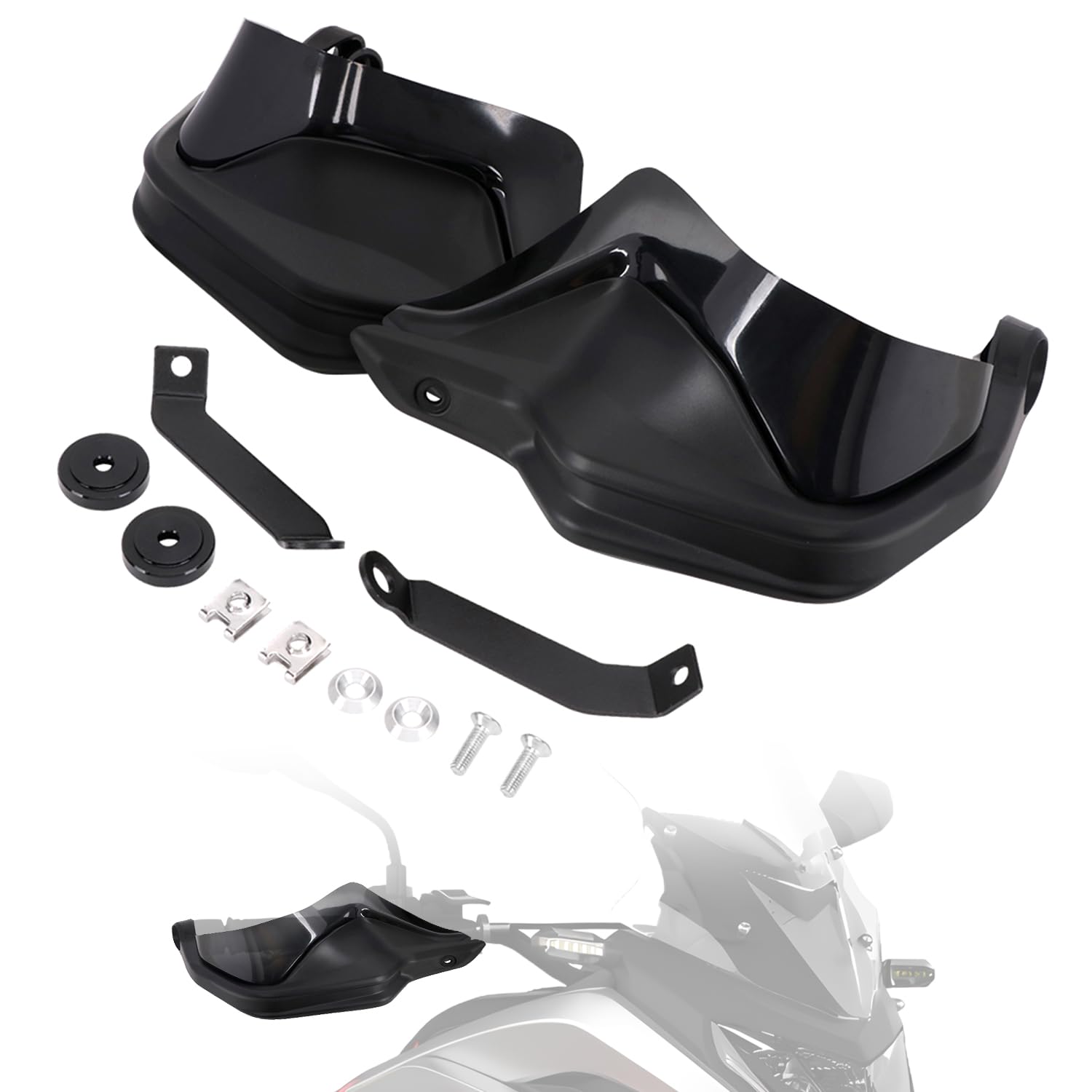 Paramani per moto Deflettori Parabrezza Protezione ABS per NC700X 750X CB650F CTX700 2014-2018 DCT NC750S 2013-2023 (Nero)