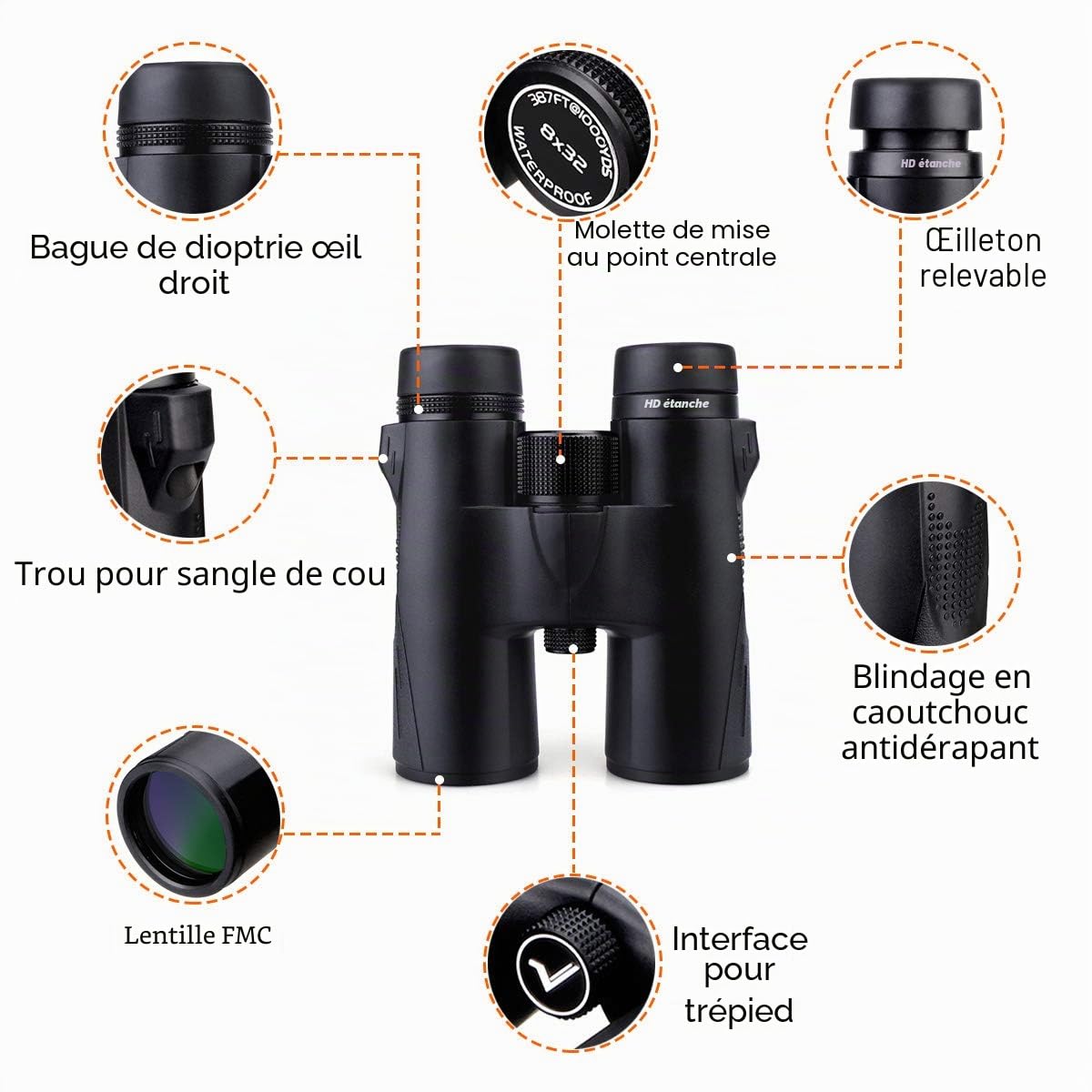 Svbony SV47 HD, Jumelles 8x42 BAK4 FMC Étanches Oiseaux | Observation Oiseaux Chasse, Jumelles 8x42 HD, Prisme BAK4, Lentille FMC Étanche et Sac de Transport