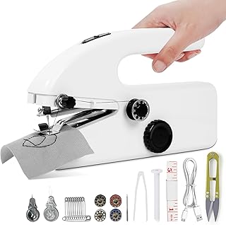 Mini Handnähmaschine Elektrisch - Tragbare Elektrische Nähmaschine mit Nähzubehör, 2 Modi, Einfach zu Bedienen, Leicht & Einfach für Anfänger - Ideal für Kleidung, Vorhänge, Handarbeiten, Reisen