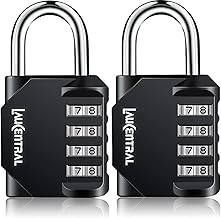 2 Pieces Combination Padlock 4 Digit, Heavy Duty and Security Black, Ideal for Locker, Gym, Suitcase and Home Wardrobe