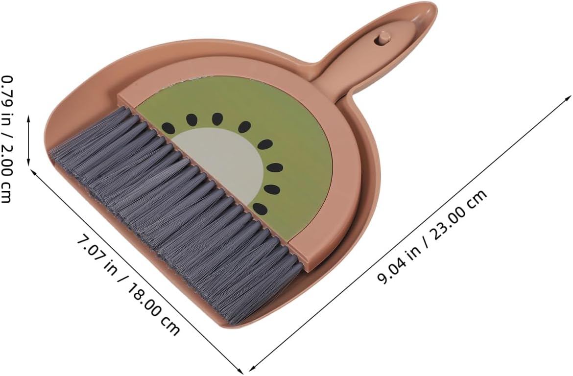 OUNONA Desktop Mini Broom and Mini Dustpan Brown 1 Broom 1 Dustpan