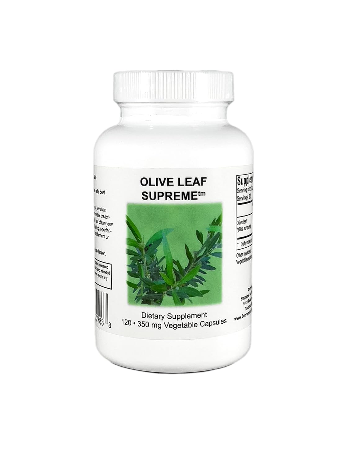 Supreme Nutrition Olive Leaf Supreme, 120 Cápsulas Vegetarianas de Folha de Oliveira Pura