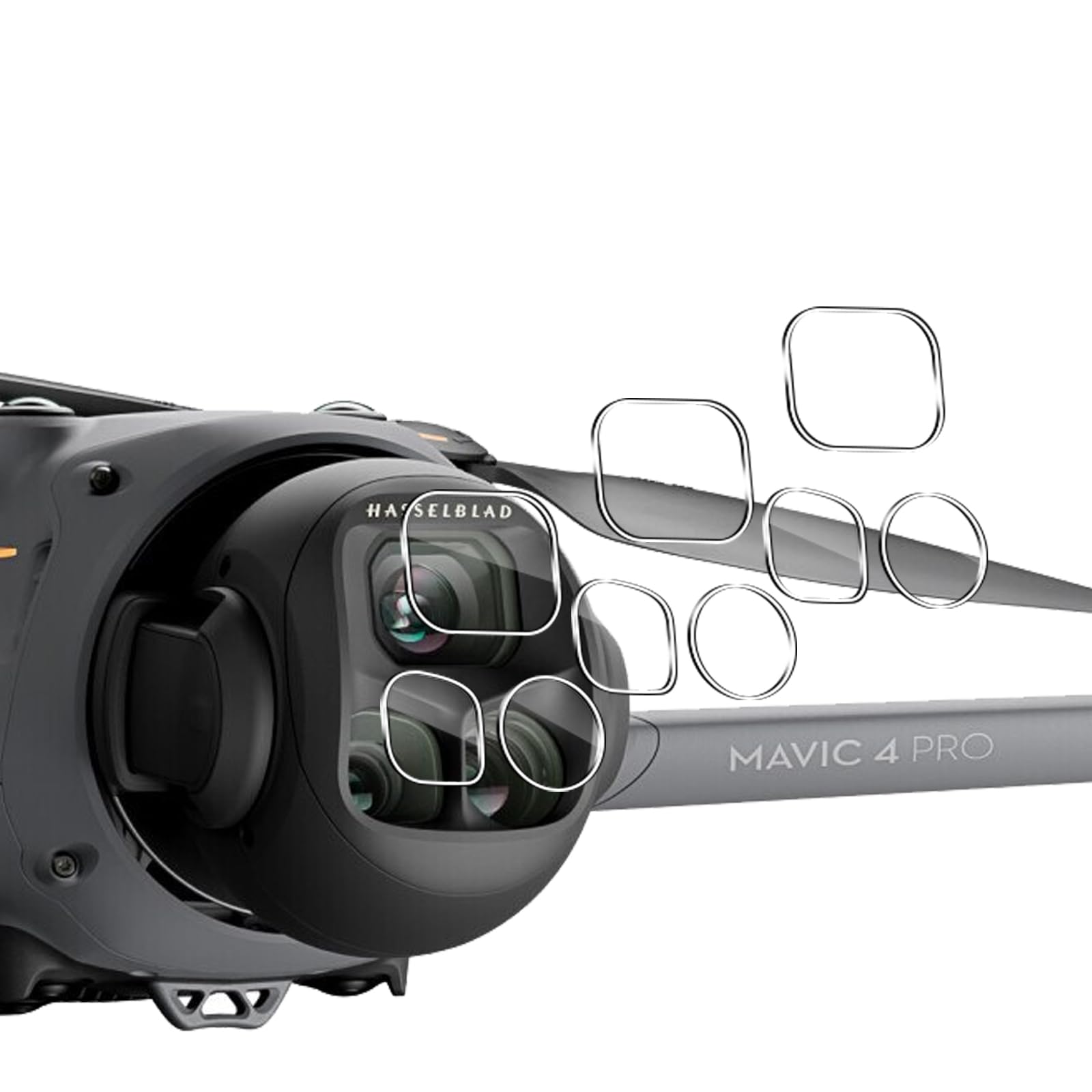 QULLOO Pellicola Lente Protettiva per DJI Mavic 4 Pro Accessories, Durezza 9H Anti-graffio HD Vetro Temperato Fotocamera Protezione [3 Pezzi]