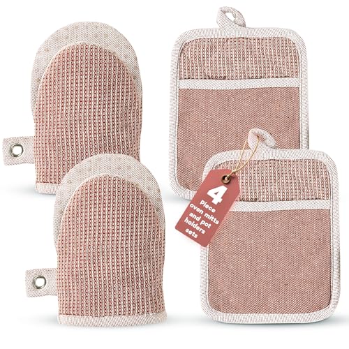 Casa Platino Cute Oven Mitts & Pot Holders, 4-Piece – Oven