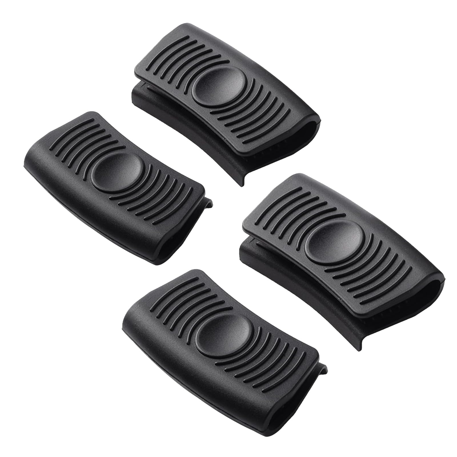 WUMUZAI 4 Pack Silicone Assist Hot Handle Holder, Pot Handle Covers Heat Resistant, Non Slip Cast Iron Skillet Handle Cover, Rubber Pot Handle Grips, Potholder Sleeve for Pans Cookware, Black