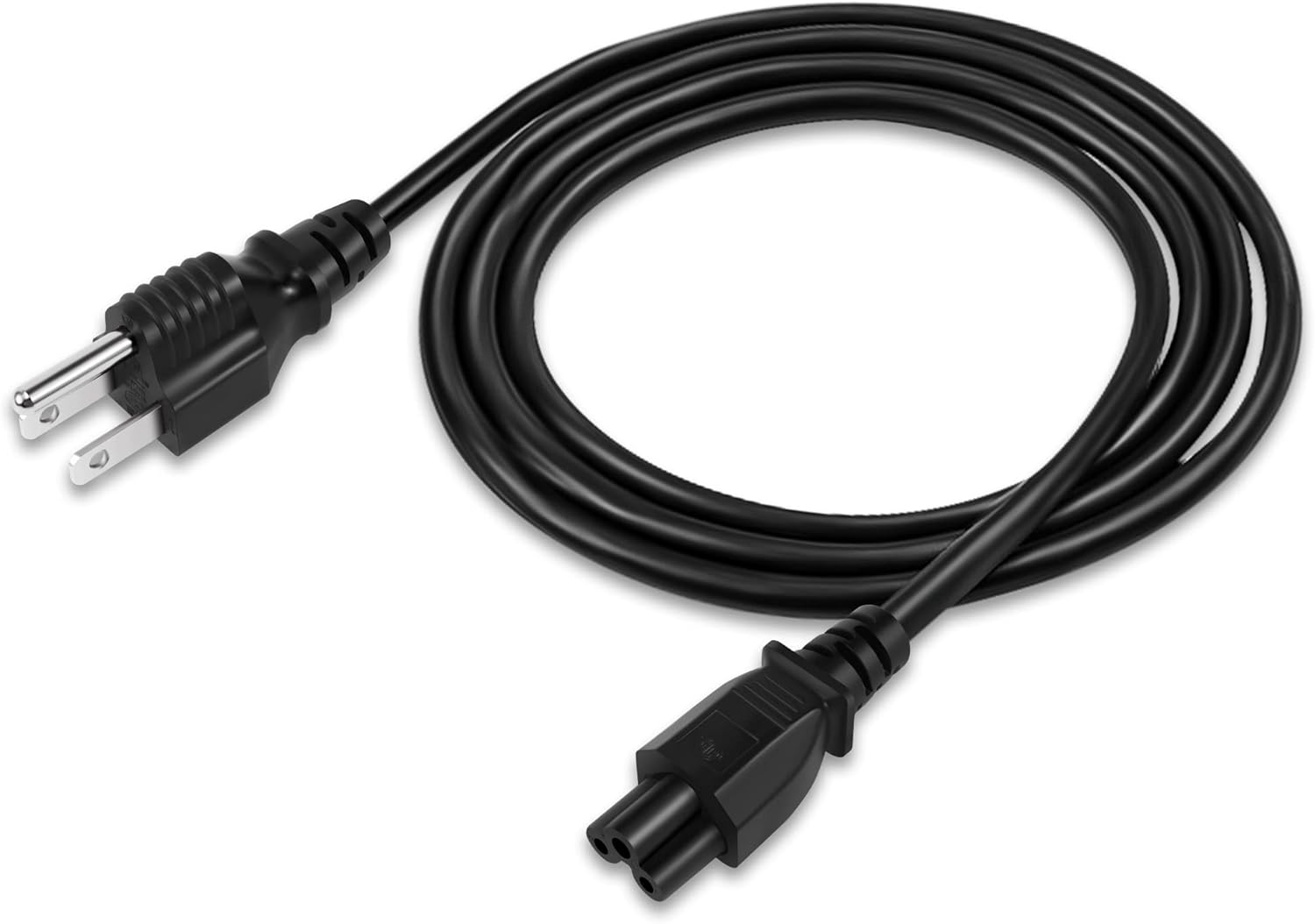 3 Prong AC Laptop Power Cord 4 Feet (2 Pack), NEMA 5-15P to C5 (Mickey Mouse) 10A 125V 18AWG, IEC-60320 IEC320 C5 to NEMA 5-15P, Laptop Power Brick Cord- ETL Listed