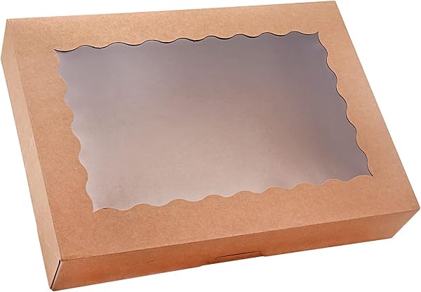 Tcoivs 20-Pack Bakery Boxes with Window, 12 x 8 x 2.5 Cookie Boxes, Treat Boxes, Large Donut Boxes for Muffins and Pastr