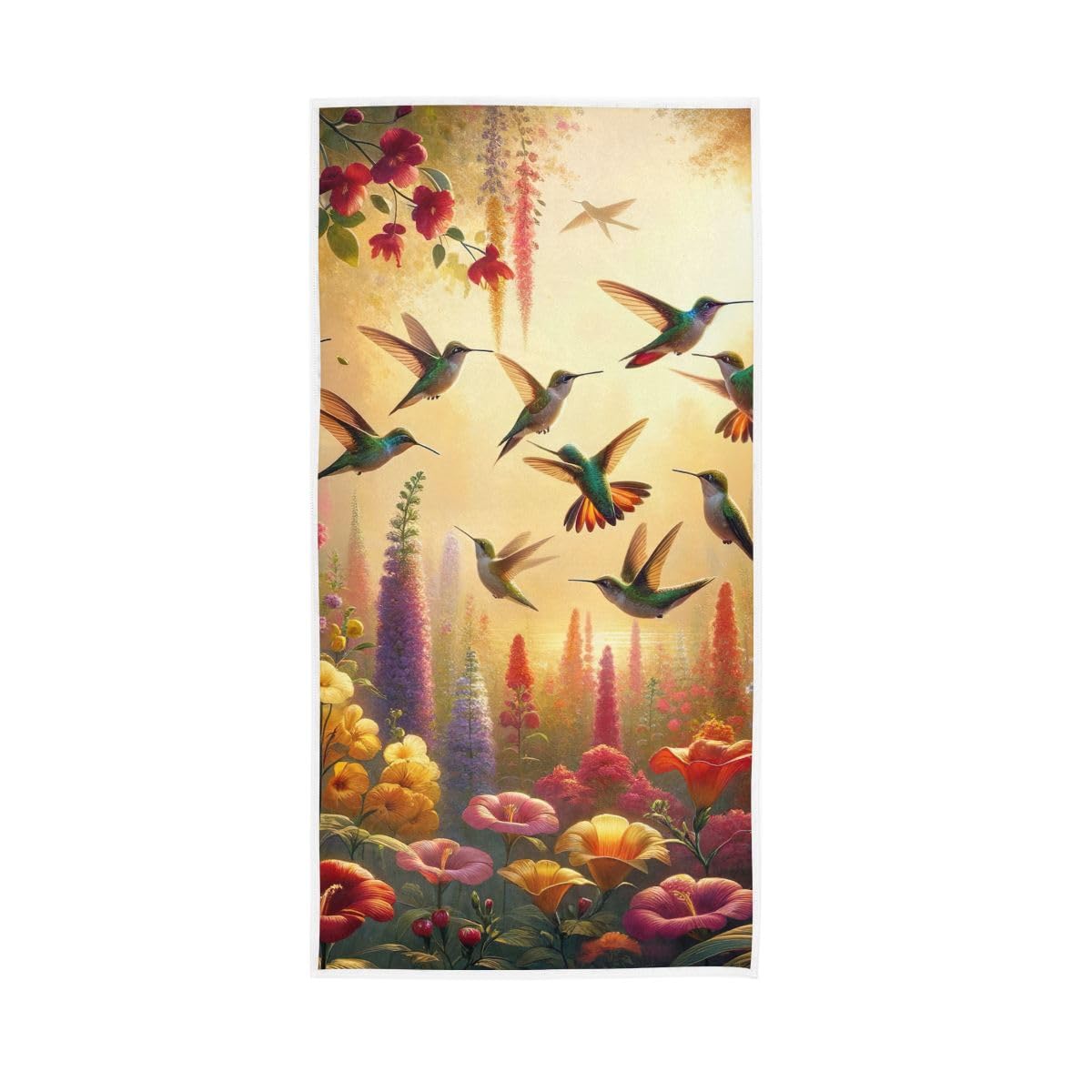 LSRCPD Birds on Spring Garden Hand Towel, Multipurpose Shower Towels for Bathroom, Gym, Hotel, Spa 15 x 30 Inches