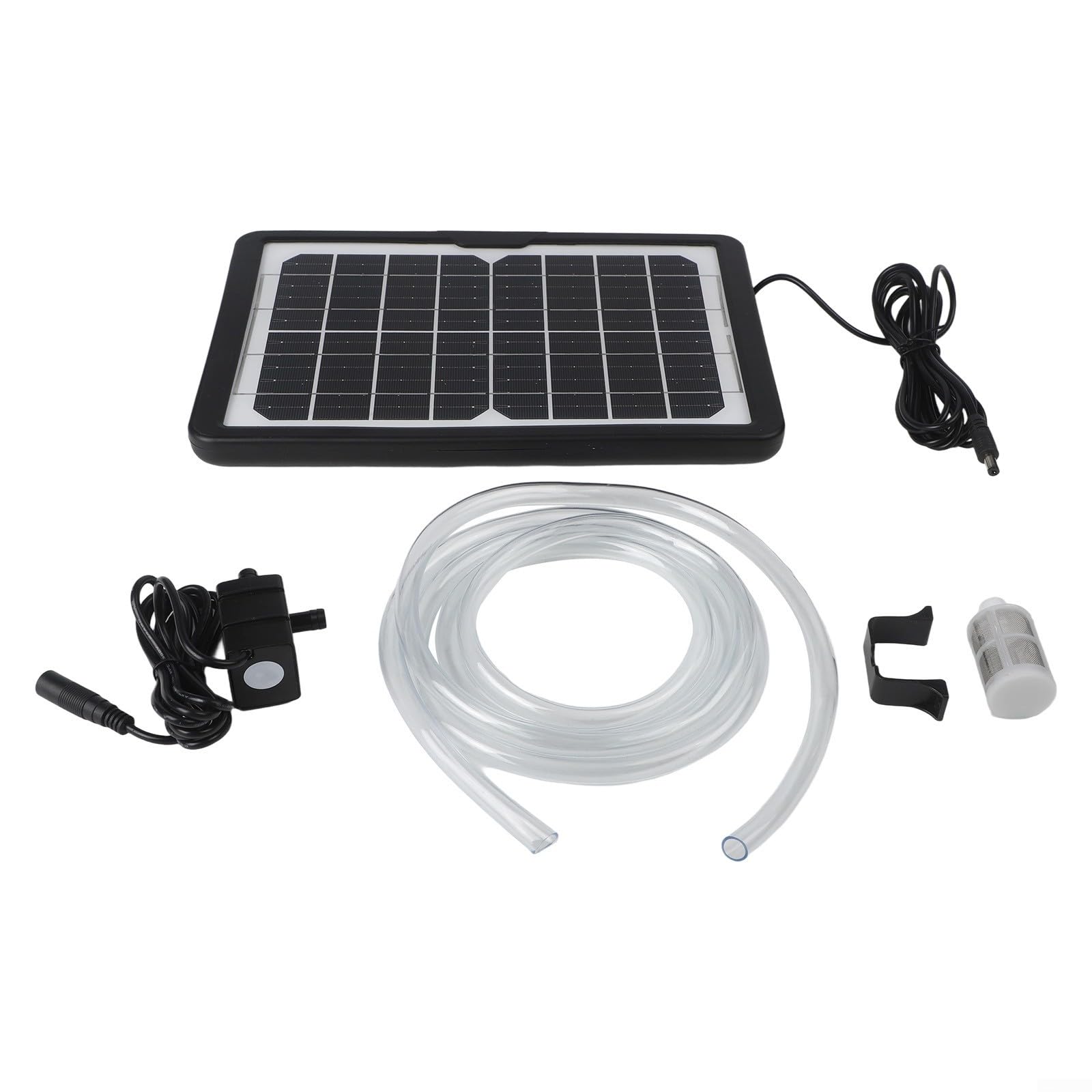 Bomba solar de fuente de agua, bomba de agua de 6 W y 9 V, fuente al aire libre, incluye filtro y tubería de agua, para baños de pájaros, jardín, pecera