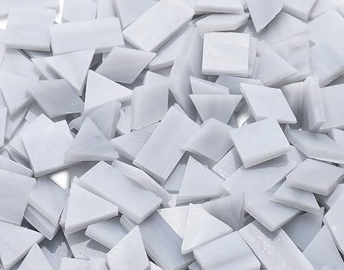 Vista 11 de Lanyani Azulejos de mosaico de vidrio para manualidades artísticas, 4 formas mixtas de vidrieras Tiffany, 200 piezas, Café