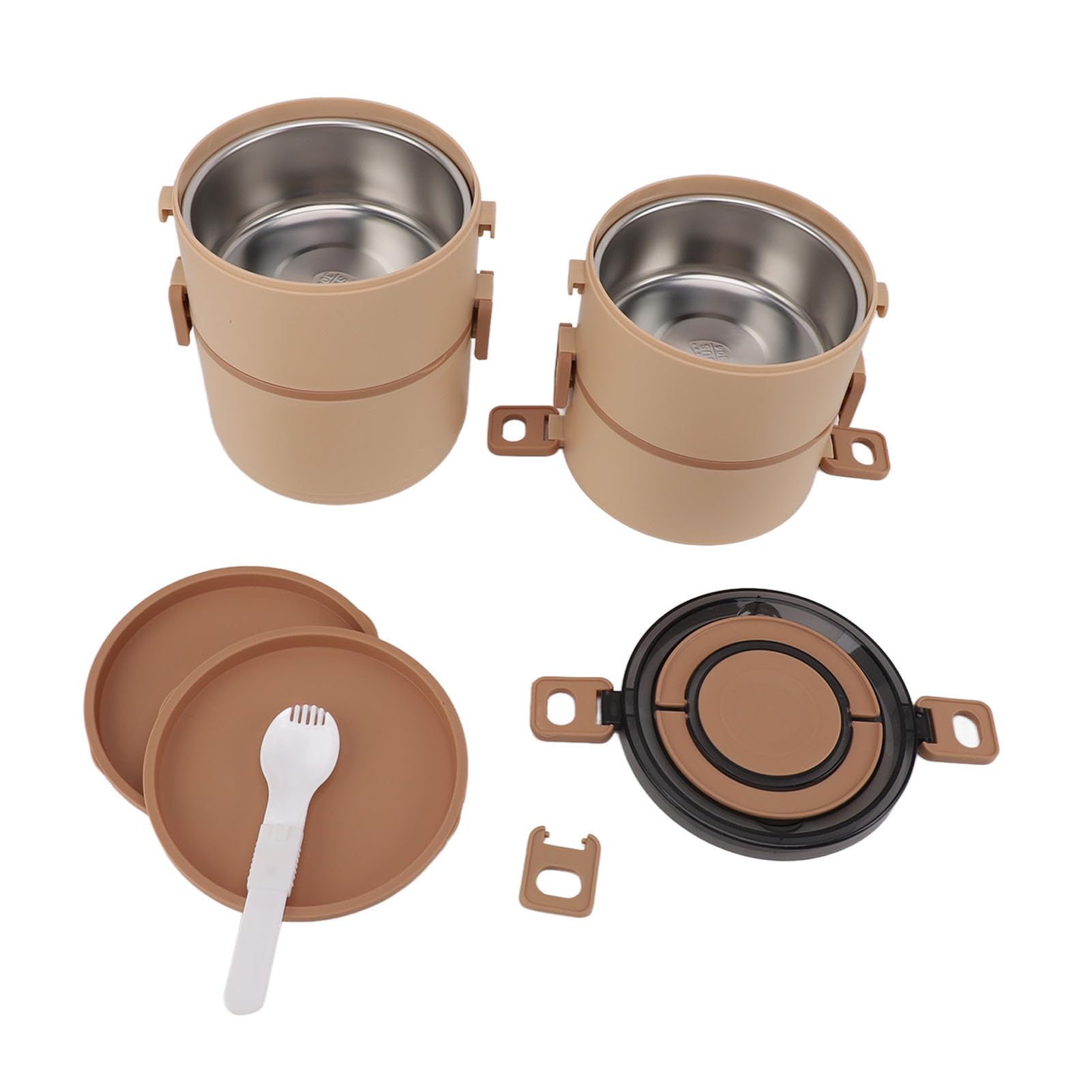 Tragbares, Isoliertes Lebensmittel-Lunchbox-Set, Lunchbox aus Edelstahl für Erwachsene und Kinder, Mikrowellengeeignete, Stapelbare Lunchbox-Behälter (4 Schichten